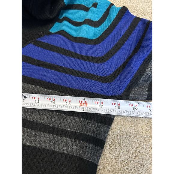 Vintage Y2K Connected Womens Striped Sweater Dress Size M Cowl Neck Goth Grunge - Picture 7 of 10